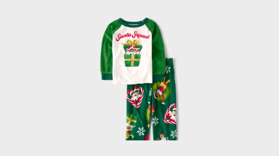 Kids Green We Are Family Snug Cotton Pajamas