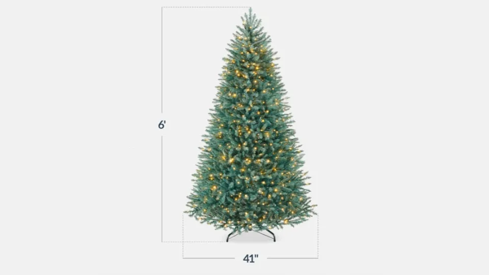 Pre-Lit White Spruce Christmas Tree with Effortless Assembly