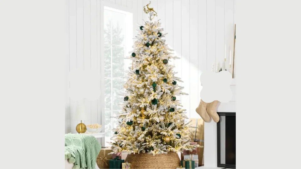 Snow-Kissed Aspen Christmas Tree with Pre-Lit Elegance