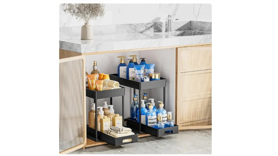 Under Sink Organizers Durable Stackable Drawer